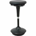 Interion By Global Industrial Interion Antimicrobial Bonded Leather Active Seating Stool, 25in-33inH, Black 695613BLT-AM